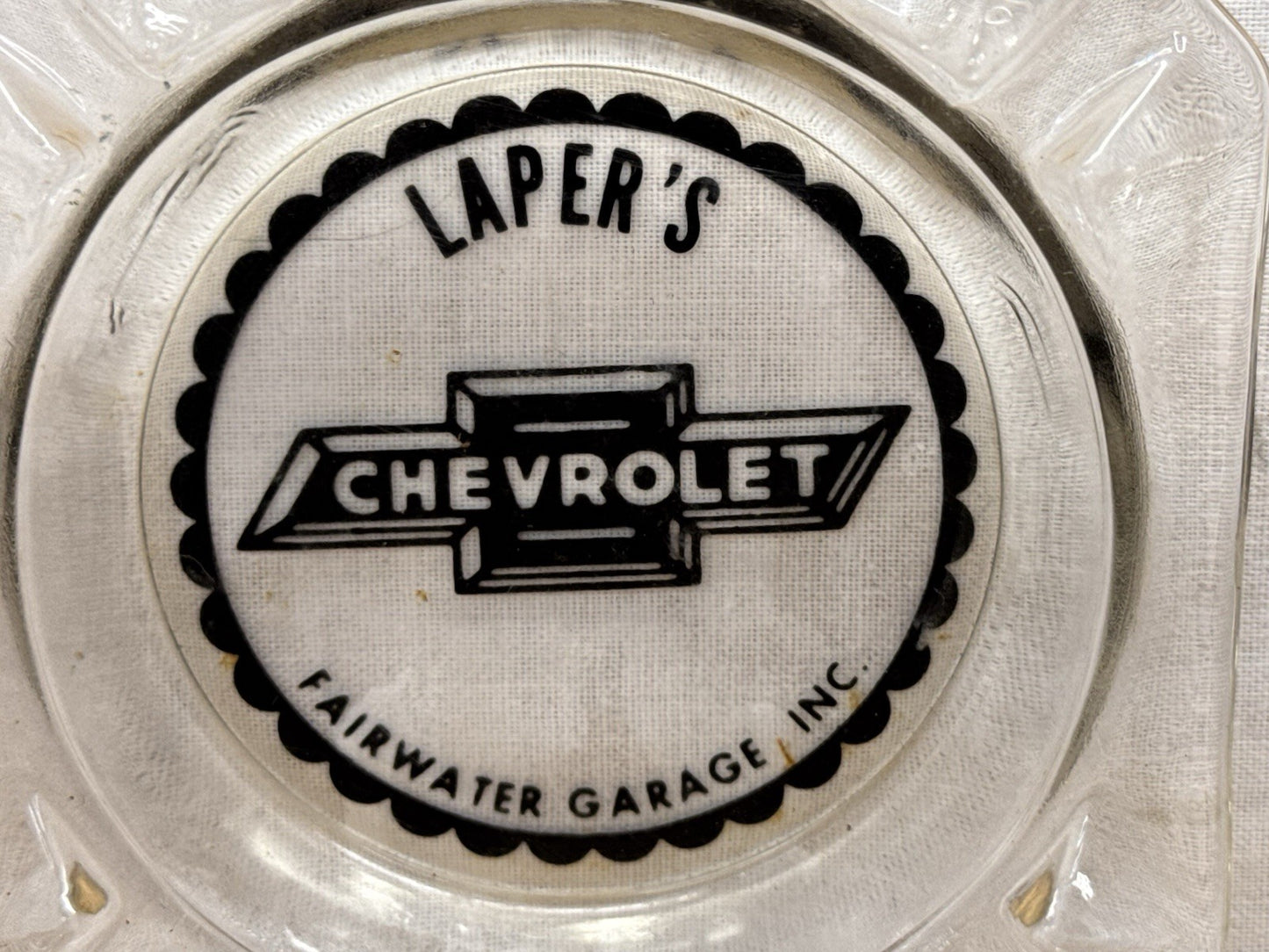 Lapers Fairwater Wisconsin Advertisement Chevrolet Ashtray Vintage #1127
