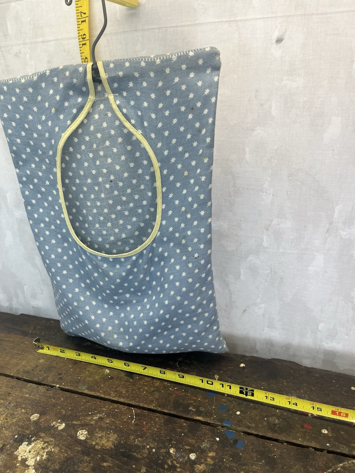 Vintage Blue Clothespin Bag