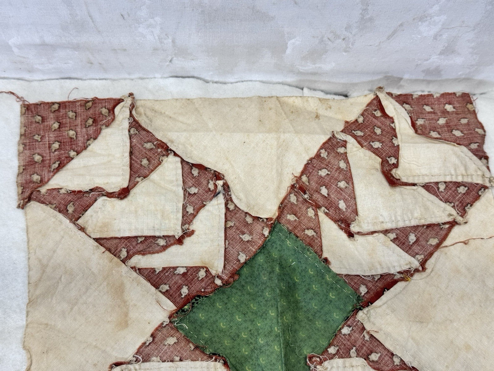 Hand Stitched Fabric Quilt Square Vintage