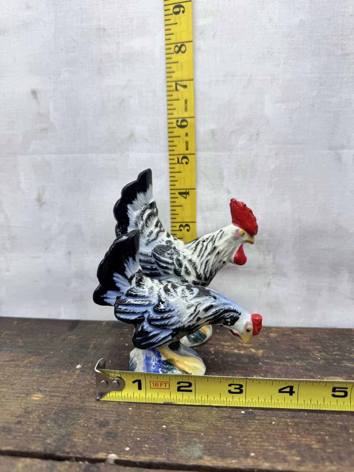 Set Of Hen & Rooster Salt Pepper Shakers Made In Japan #1260
