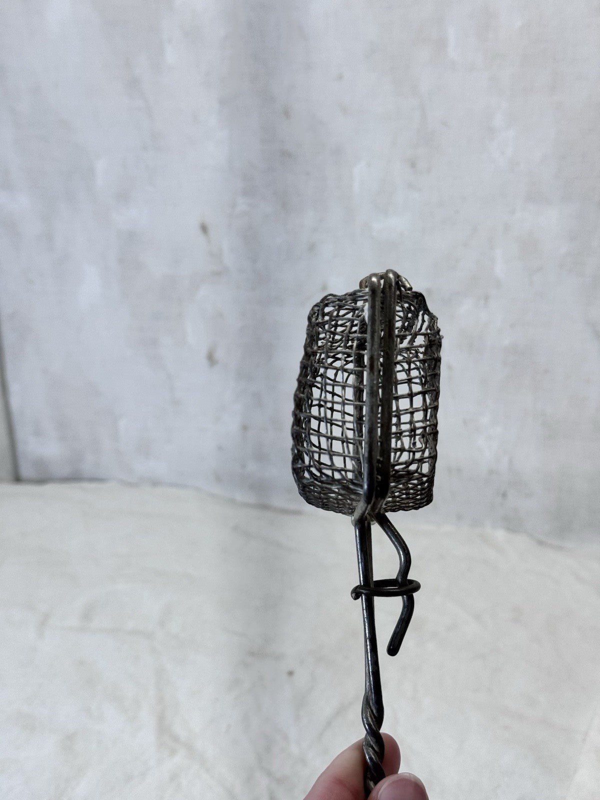 Wire Metal Vintage Soap Saver Wooden Handle