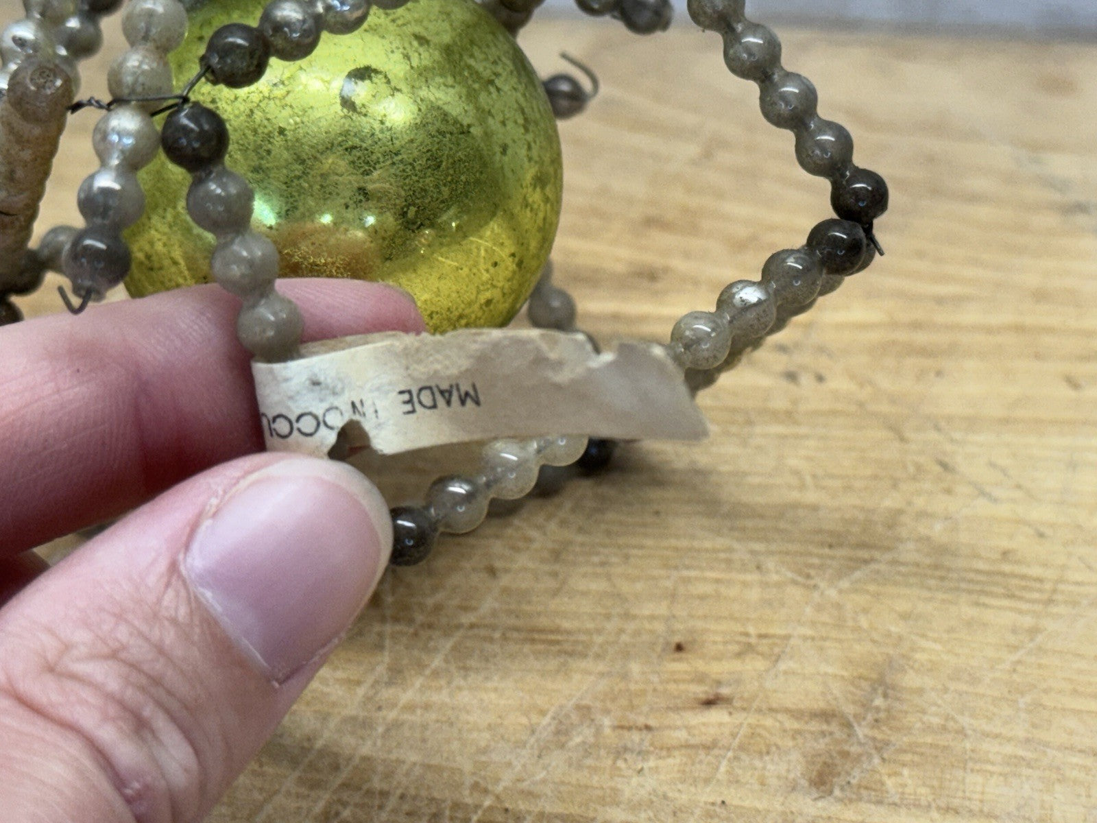Occupied Japan Victorian House Glass Bead Ornament #1574