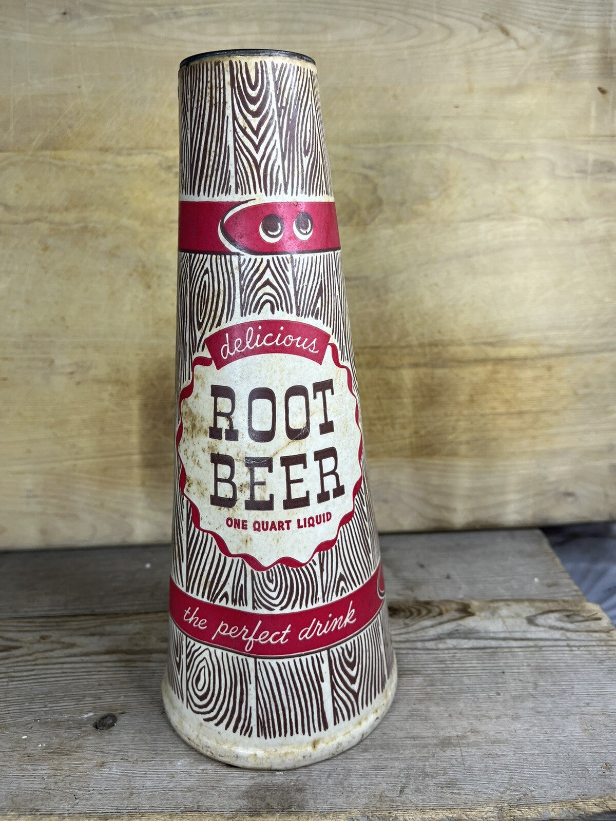 Vintage 1940s Collectible Waxed Cardboard Root beer Cone