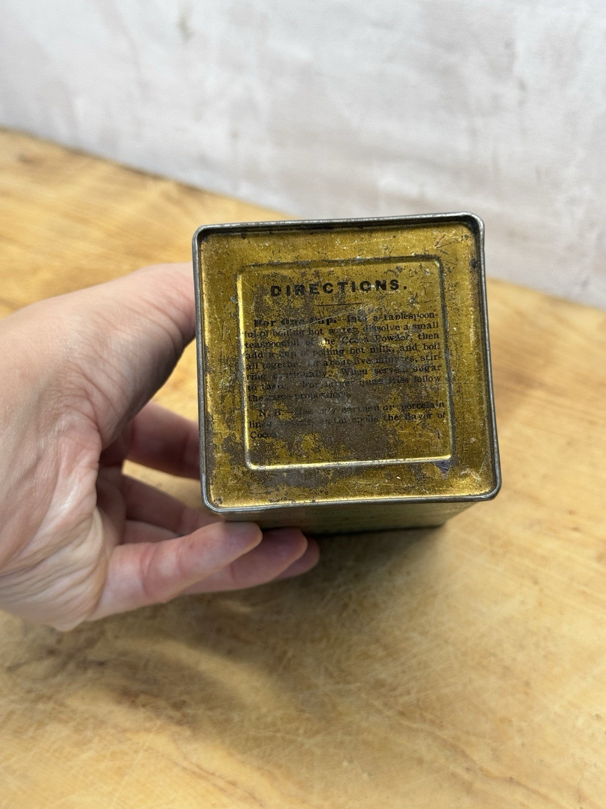 Cocoa Tin Runkel Brothers Antique Green #1468