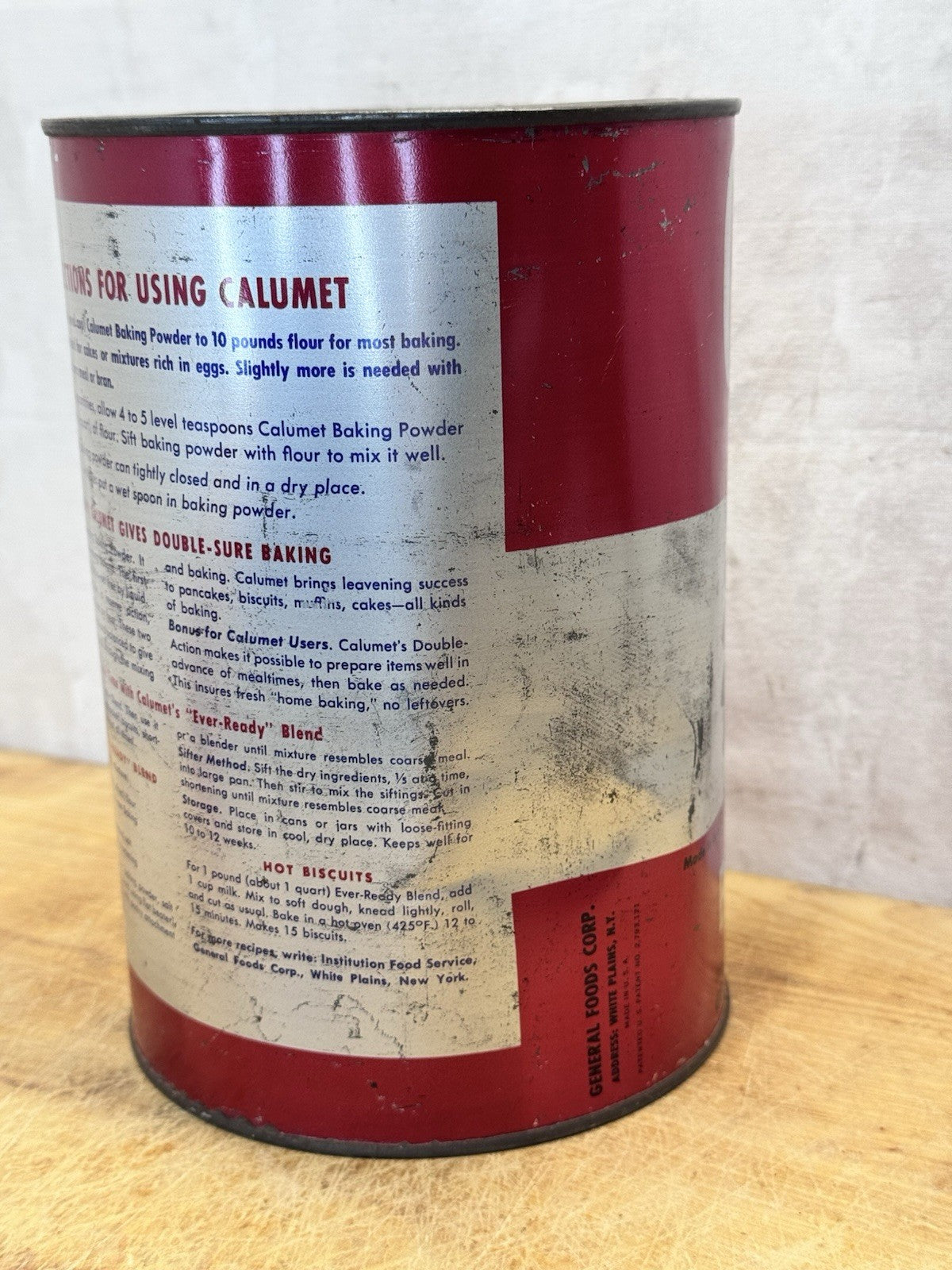 5lb Calumet Baking Powder Tin Vtg #S-1564