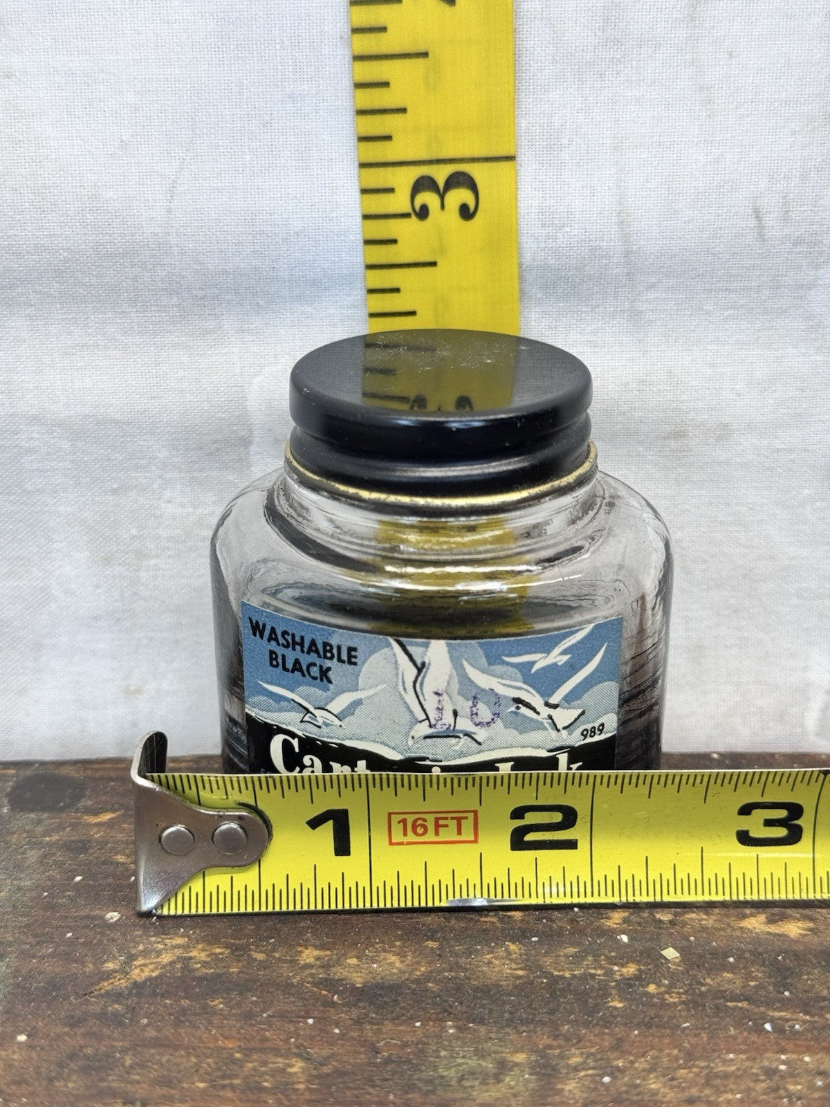 Carters Black Ink Bottle Vtg #S-1619