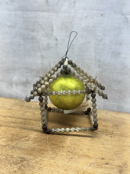 Occupied Japan Victorian House Glass Bead Ornament #1574