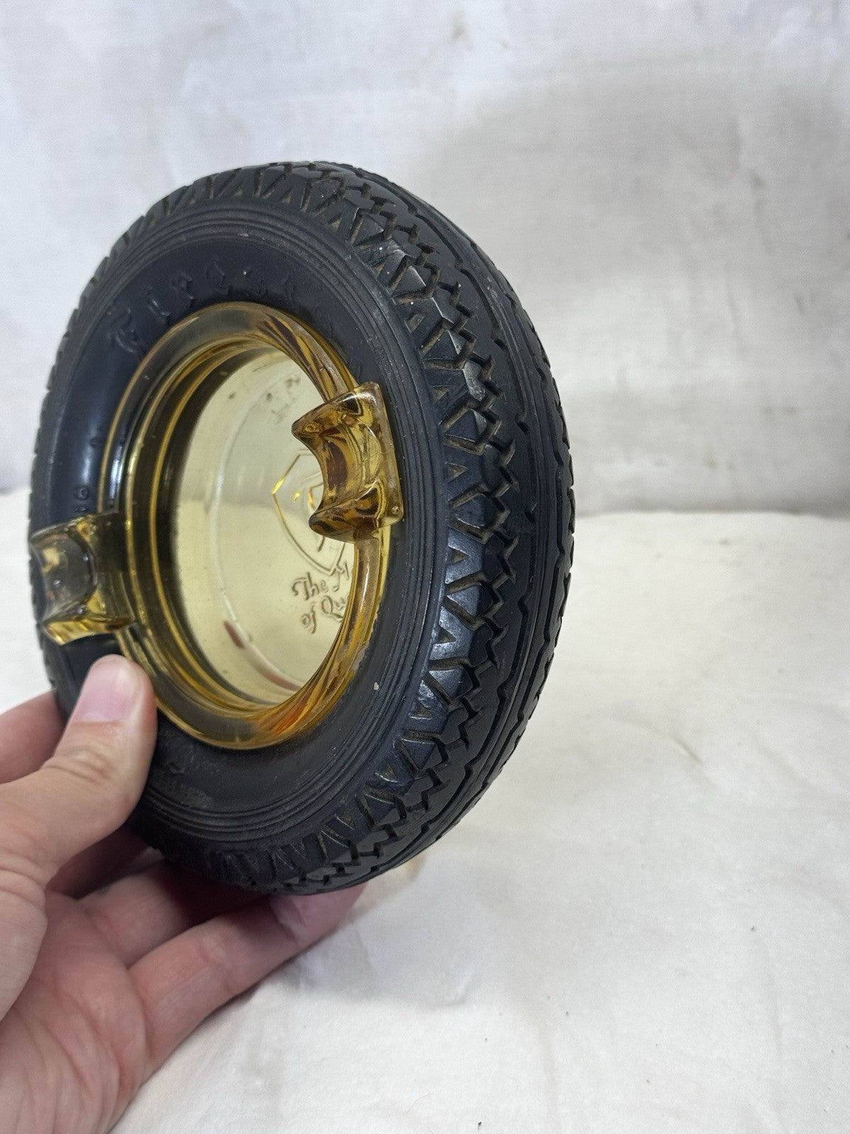 Firestone 1934 Amber Ashtray Advertising Vintage  #S-1851