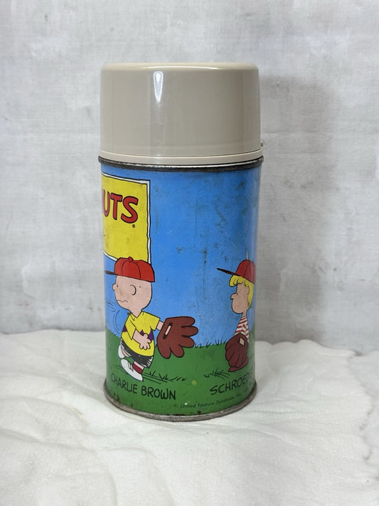 Snoopy Charlie Brown Metal Thermos Vintage #S-1840