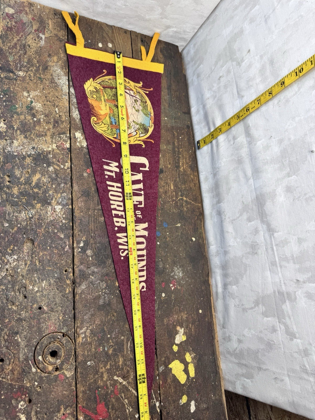 Vintage Souvenir Pennant Mt Horeb Wisconsin #1344