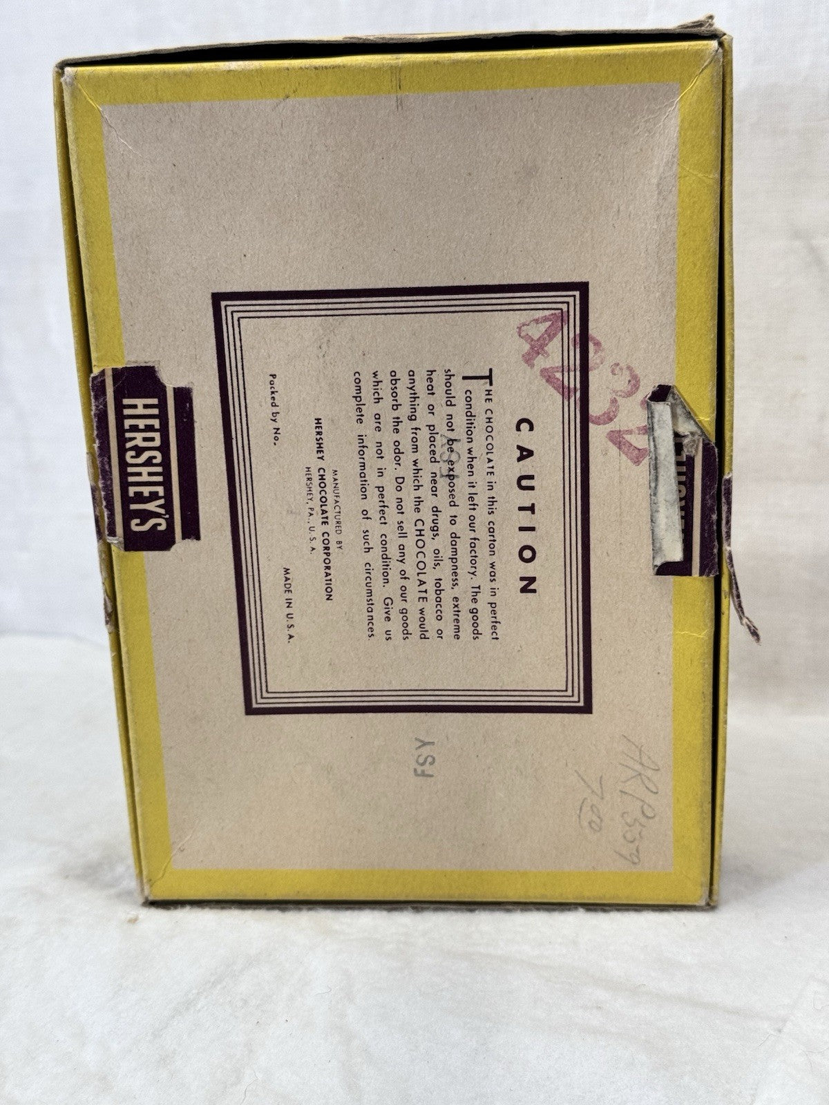 Hersheys Bar Milk Chocolate Empty Vintage Box
