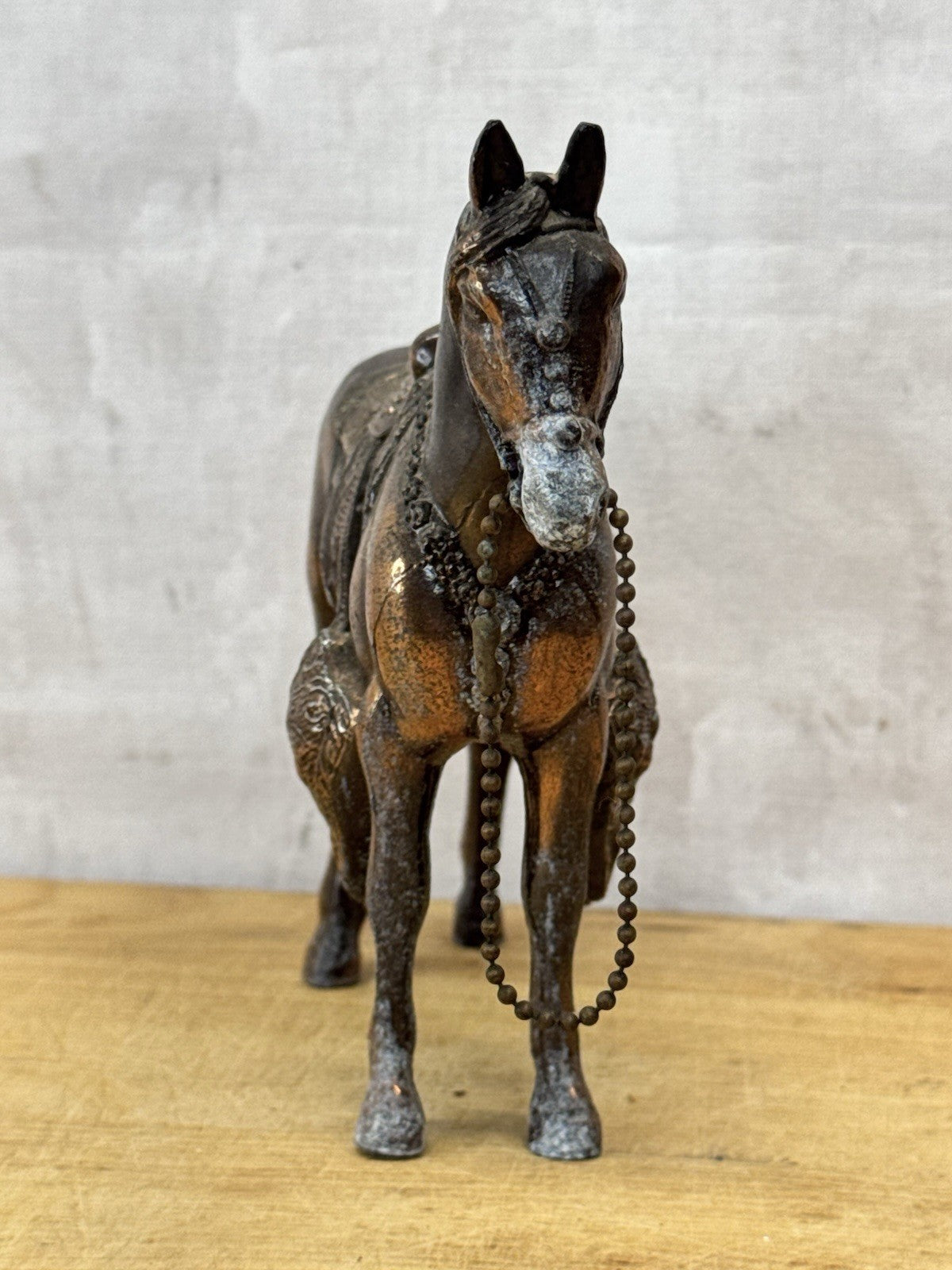 copper plated metal horse 1950s #1068