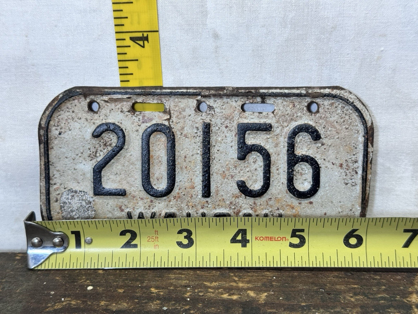 Wausau Wisconsin Bike License Plate Vintage #S-1772