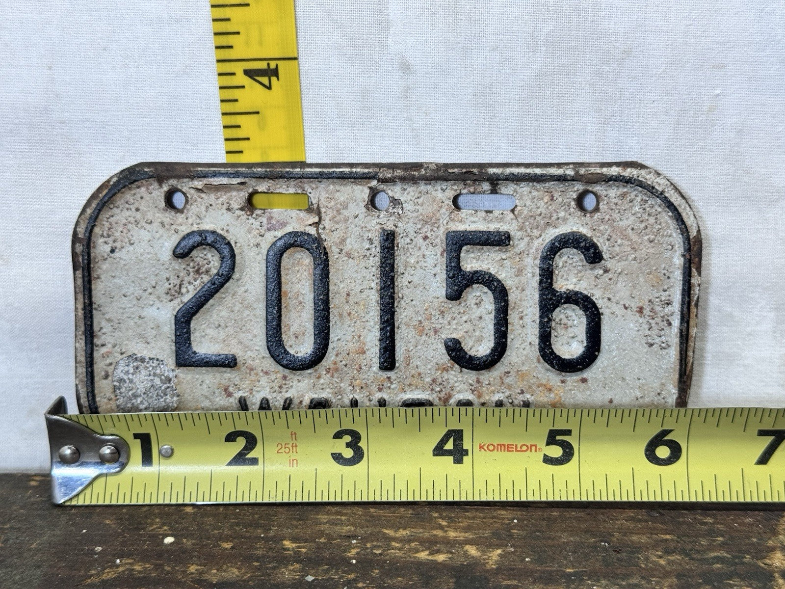 Wausau Wisconsin Bike License Plate Vintage #S-1772