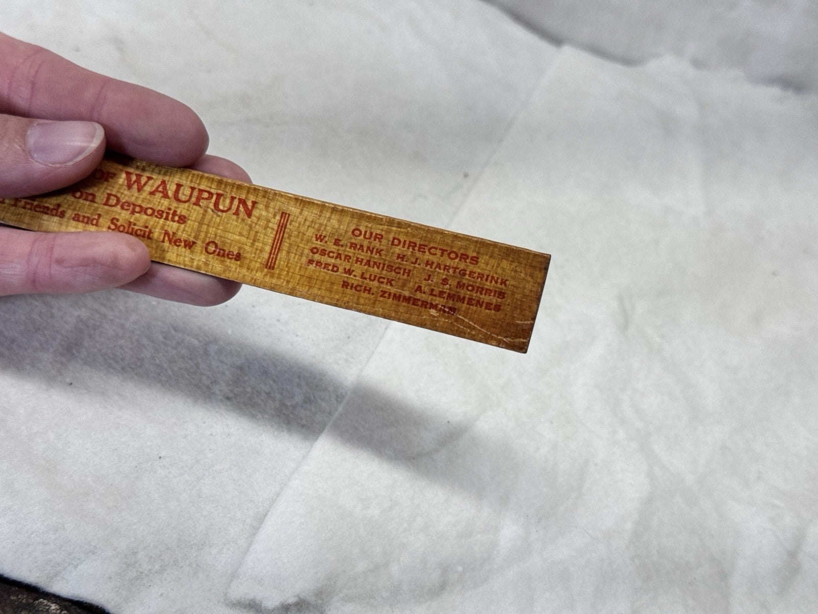 State Bank Waupun Wisconsin Ruler Advertisement Vintage