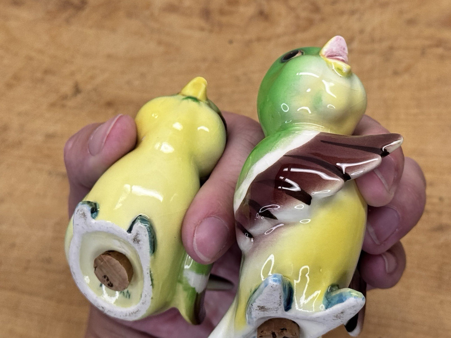 vintage bird salt and pepper shakers japan #1277