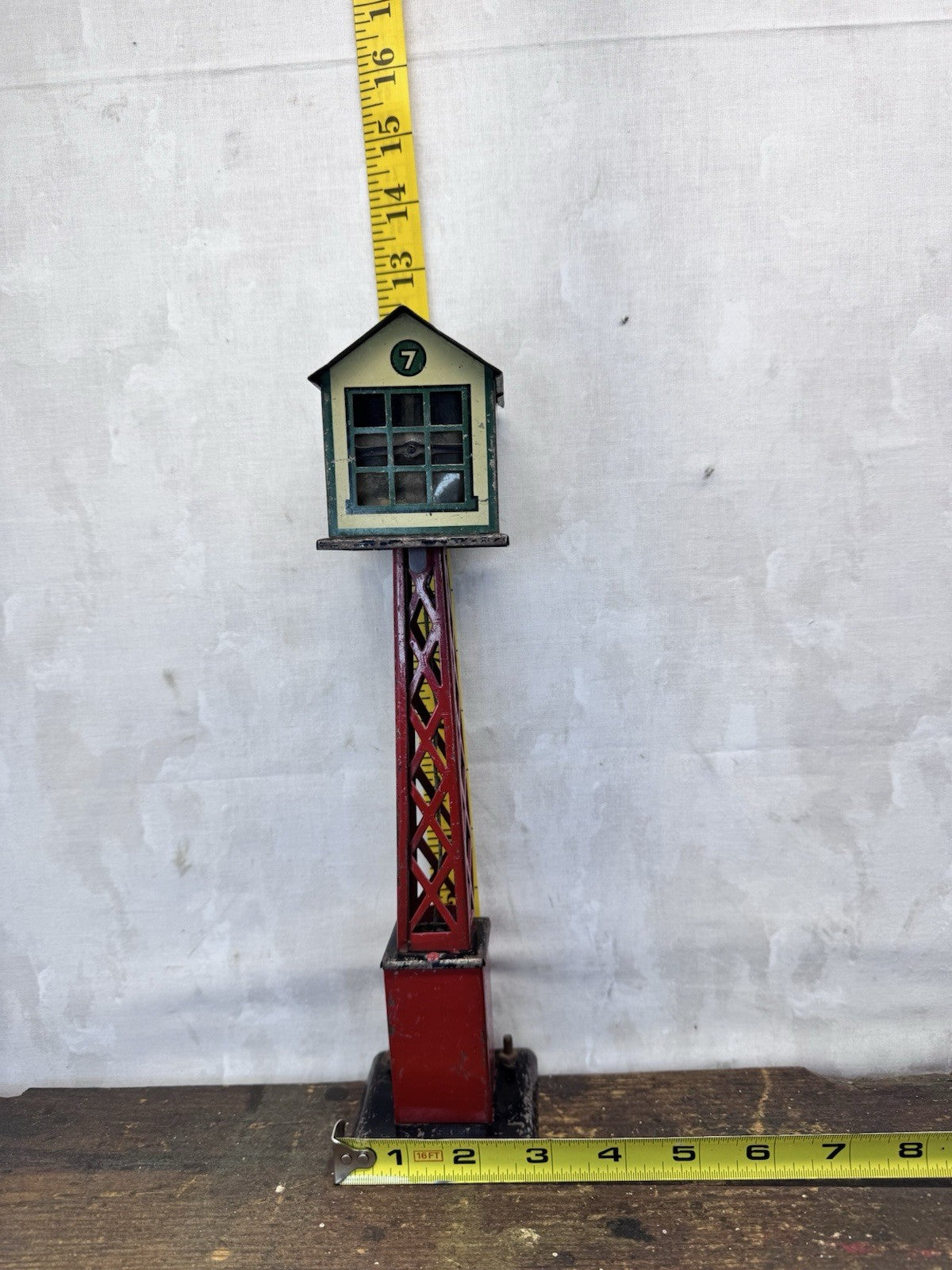 Vintage Marx Radio Train Control Tower No. 7 Tin Litho #S-1607