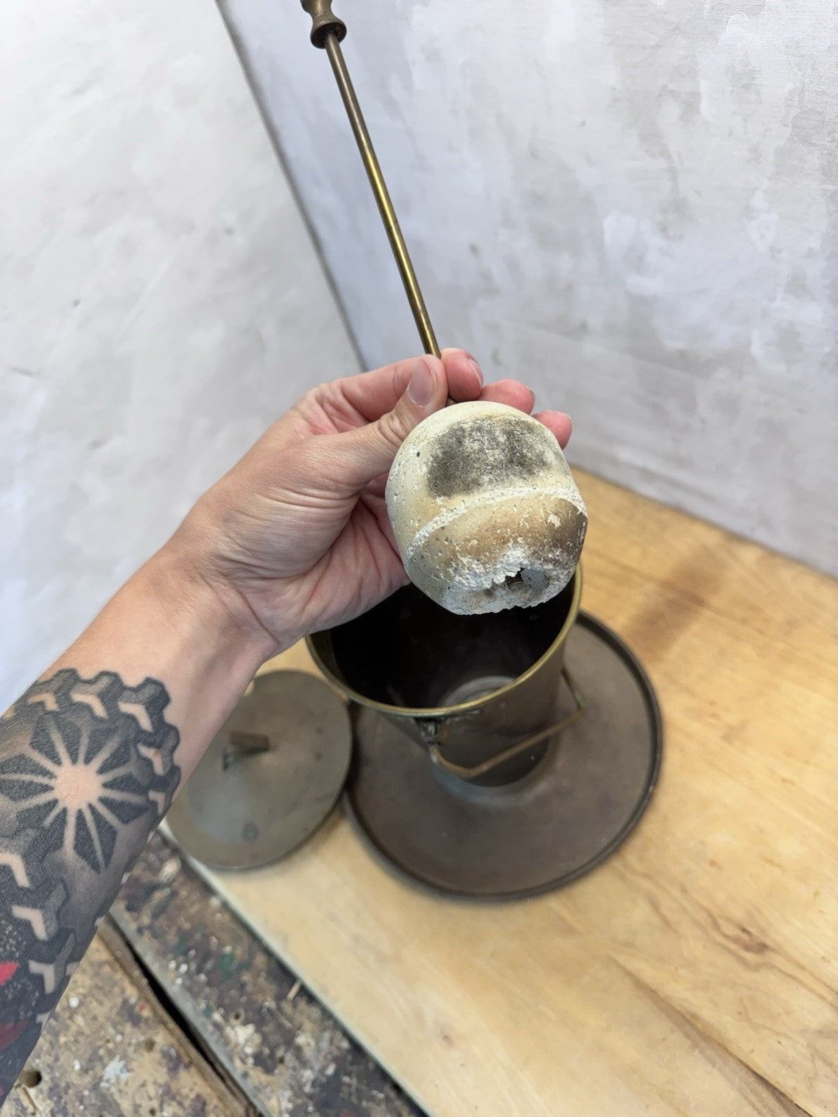 Vtg Fire Starter Wand With Smudge Pot  #S-1559