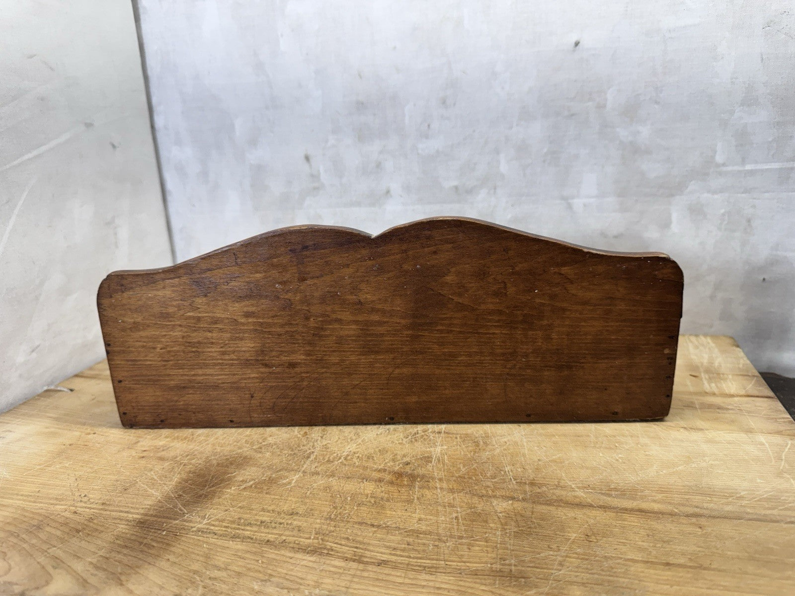 Vintage Wooden Box With Lid Metal Band  #S-1825