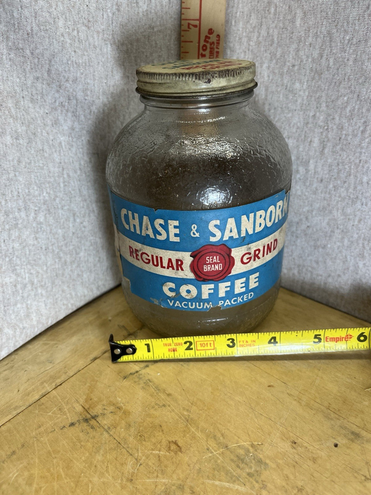 Chase & Sanford #1 Vintage Coffee Jar Empty