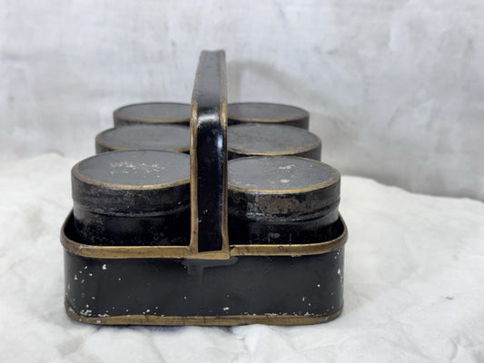 Antique Tin Spice Set Carrier #S-1763