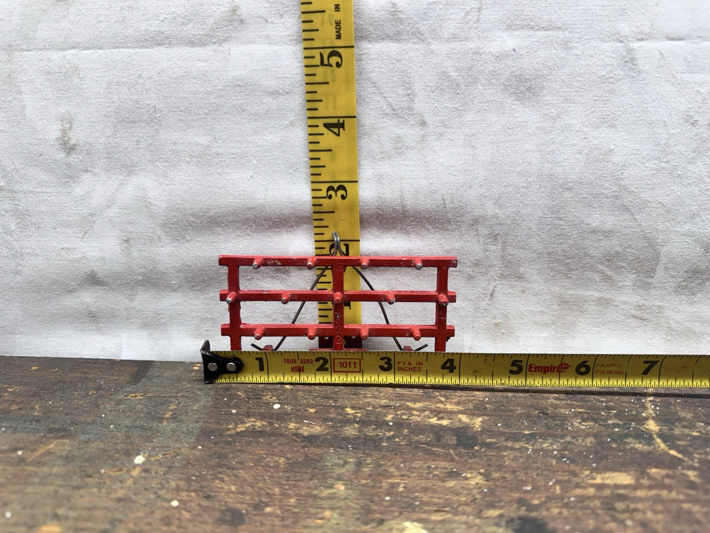 Vtg Red Tractor Toy Drag #S-1563