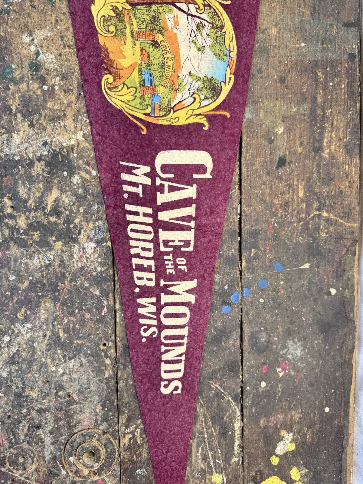 Vintage Souvenir Pennant Mt Horeb Wisconsin #1344