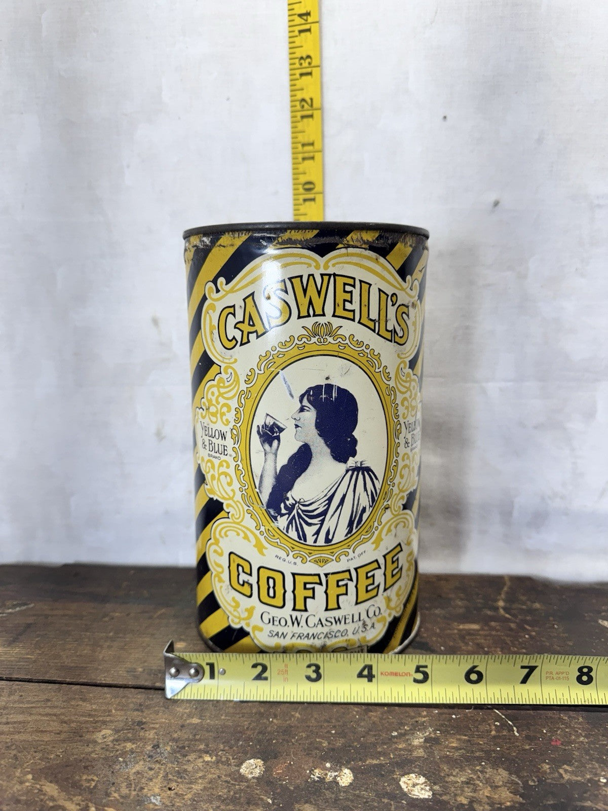 Caswells Coffee Tin Empty 1920s  #S-1868