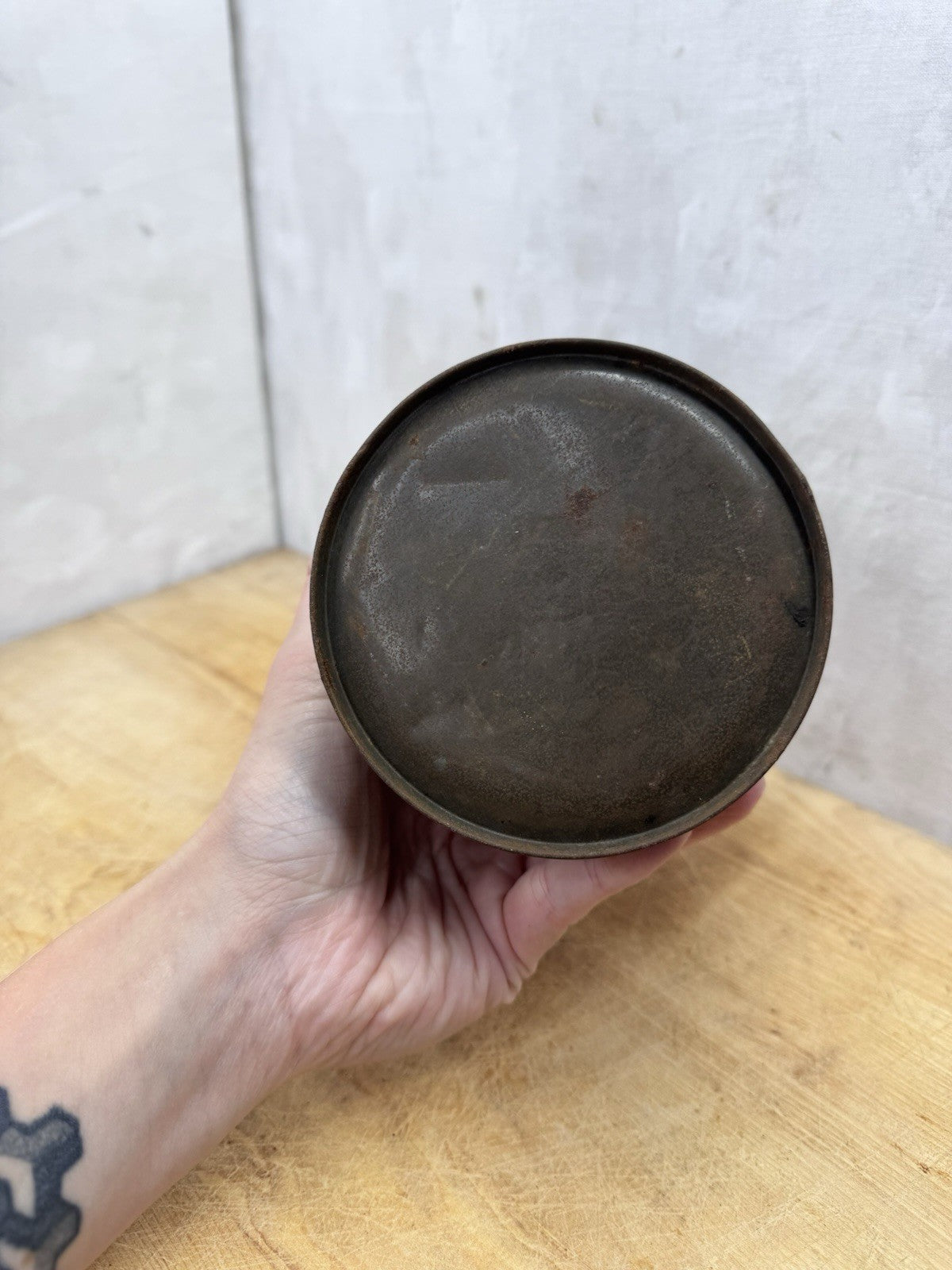 Small Metal Berry Bucket With Lid Vtg #S-1533