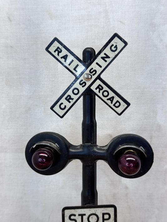 Vintage O Scale Metal Lighted Railroad Crossing #S-1599