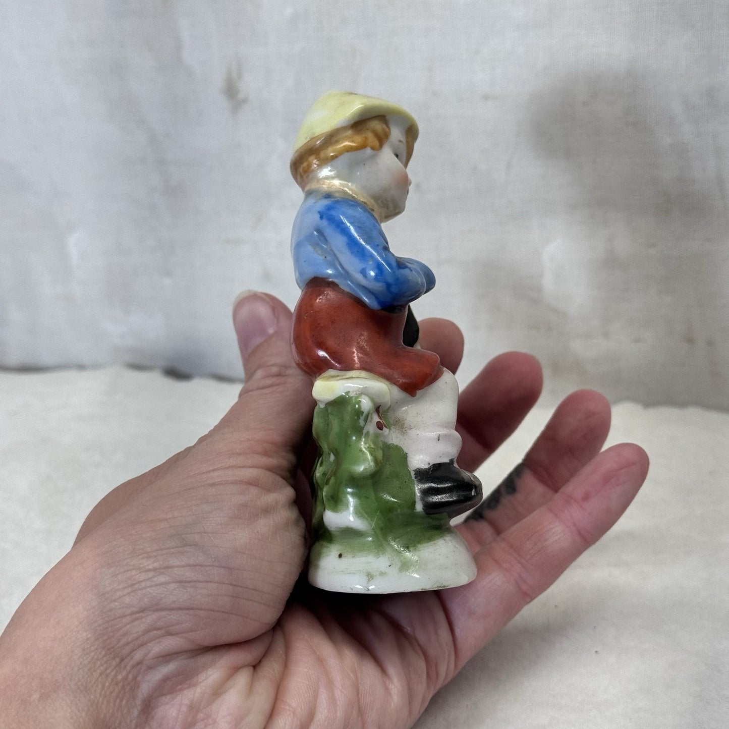 Occupied Japan Figurine Musician Boy Vintage