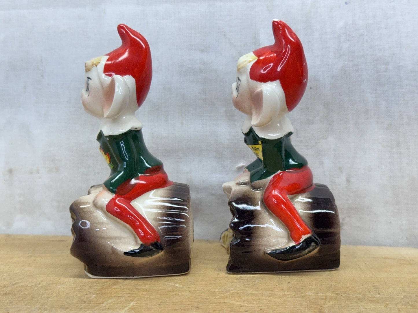 Ceramic Pair Of Elves Made In Japan #1139