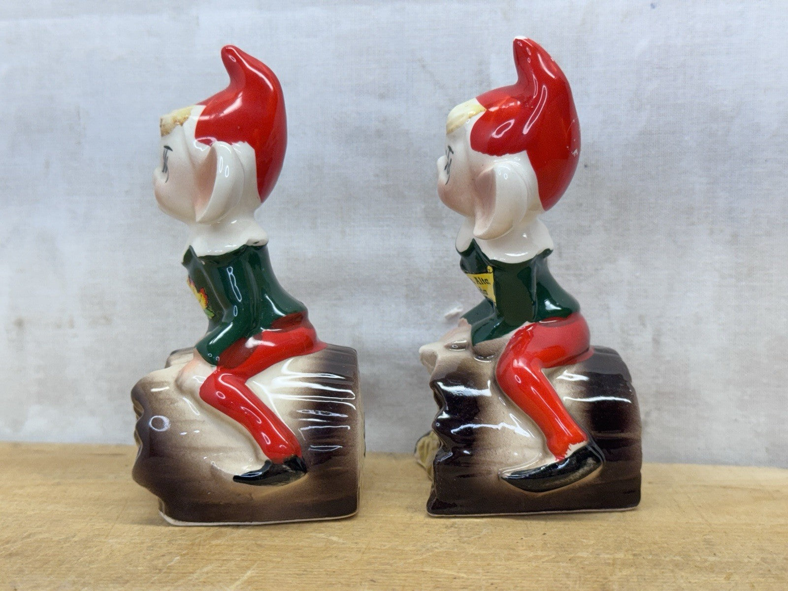 Ceramic Pair Of Elves Made In Japan #1139
