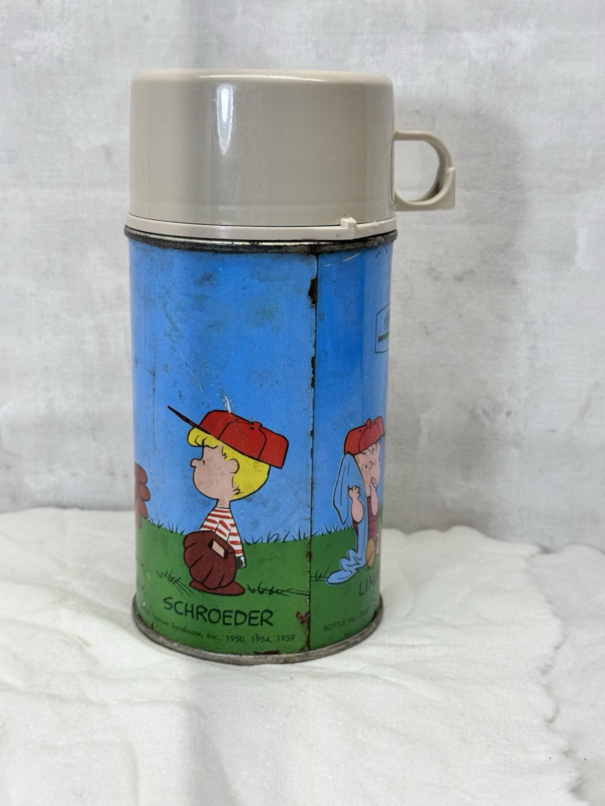 Snoopy Charlie Brown Metal Thermos Vintage #S-1840