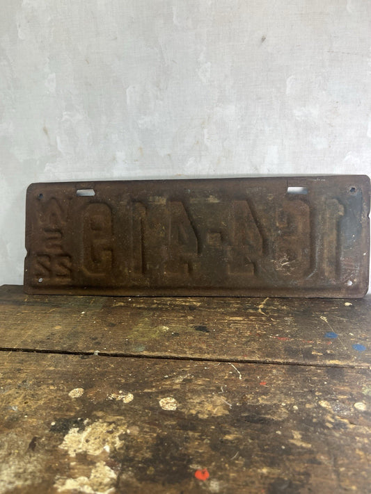 1922 Wisconsin License Plate