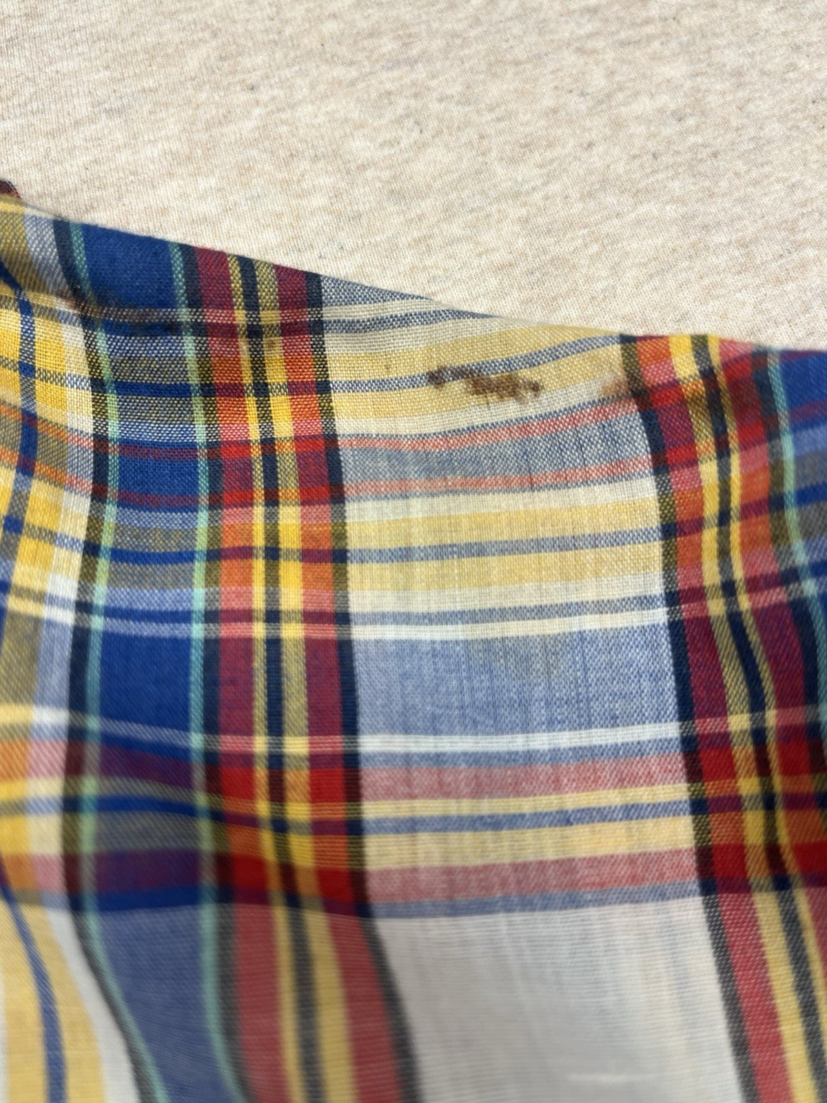 1960s, 70s Women’s Ruffled Plaid L Sleeve Cotton Top