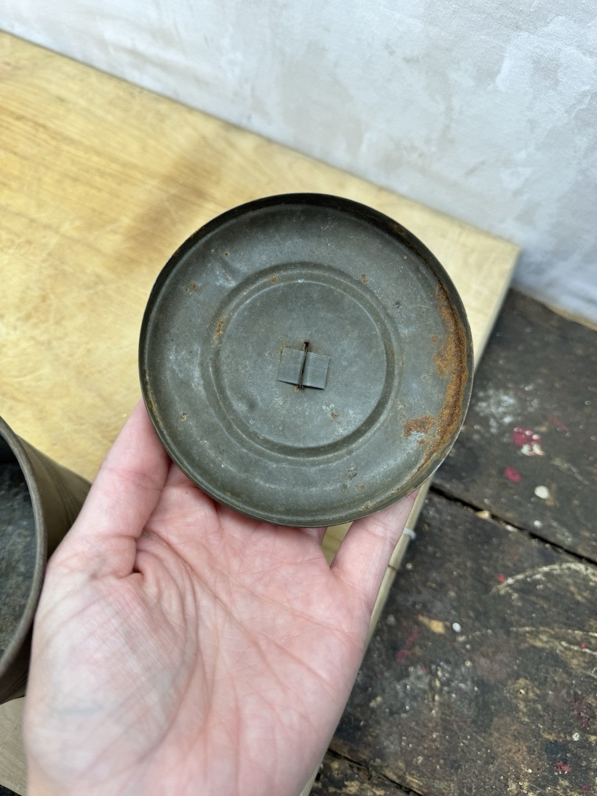 Small Metal Berry Bucket With Lid Vtg #S-1533