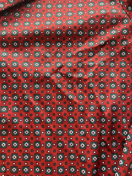 1970s Women’s L Sleeve Red Patterned Knit Jack Winter Shirt