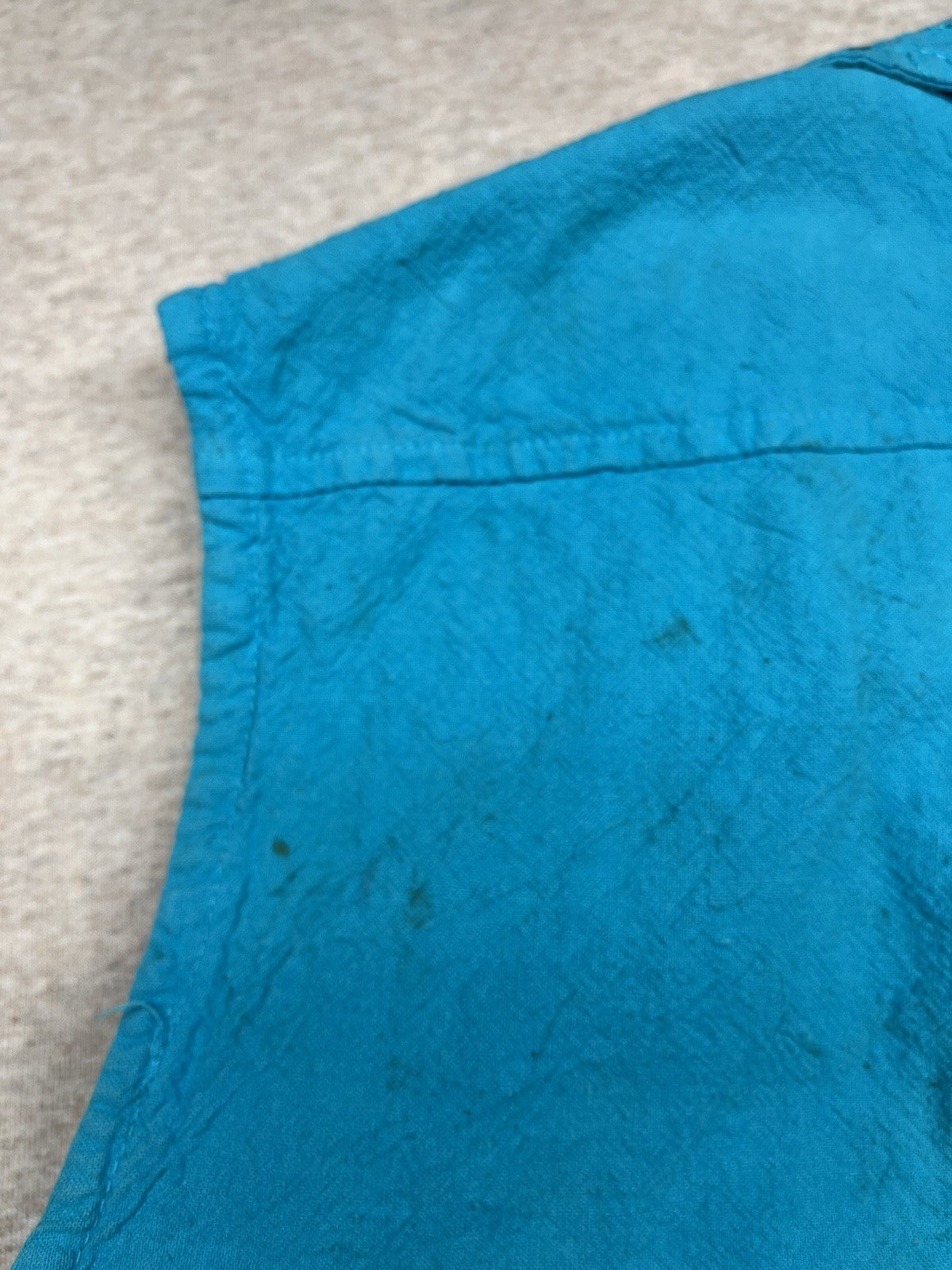 1980s Women’s Blue Cotton Sleeveless Shirt