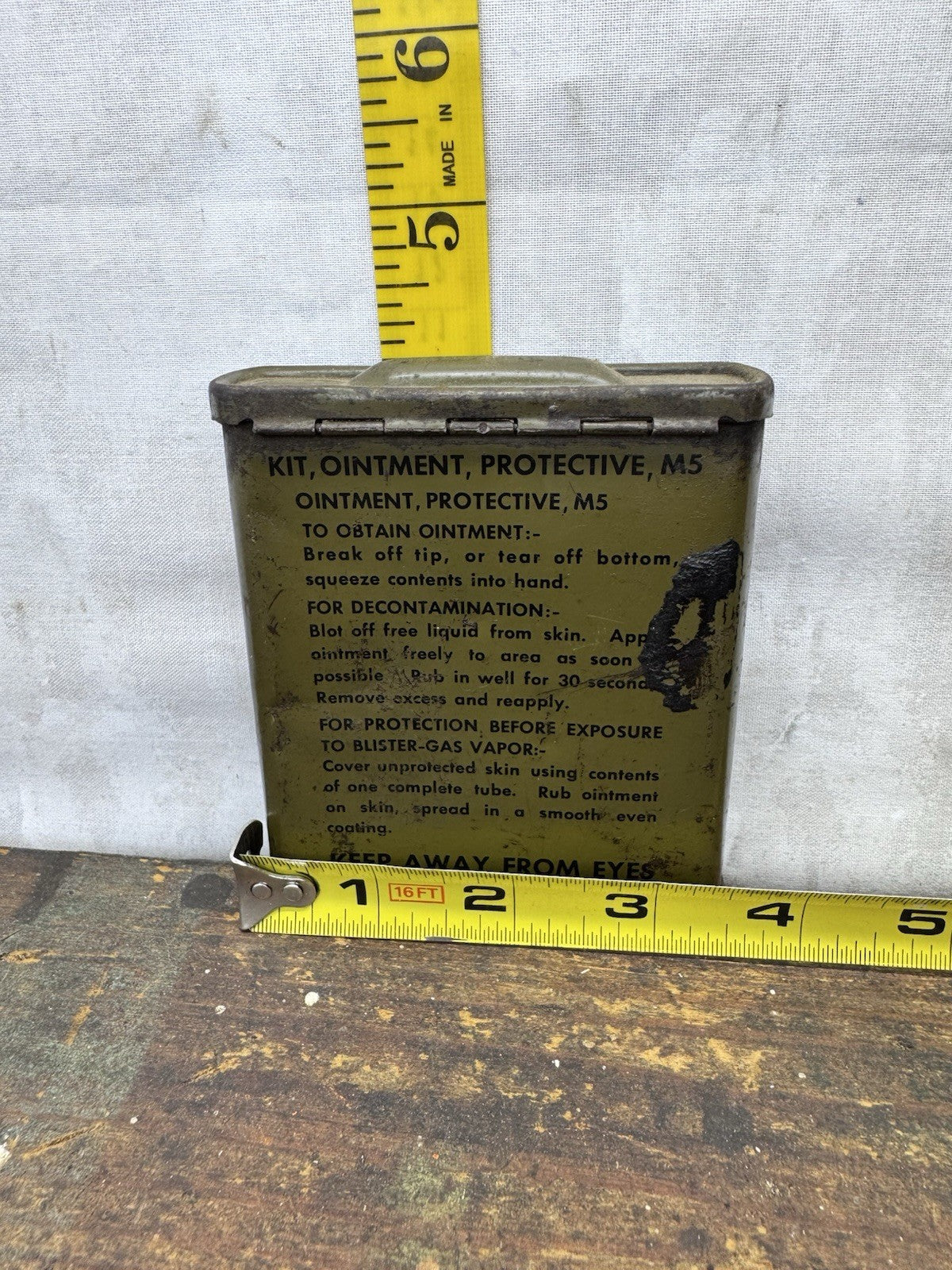 WWII Medical Metal Tin Green Vintage #1201