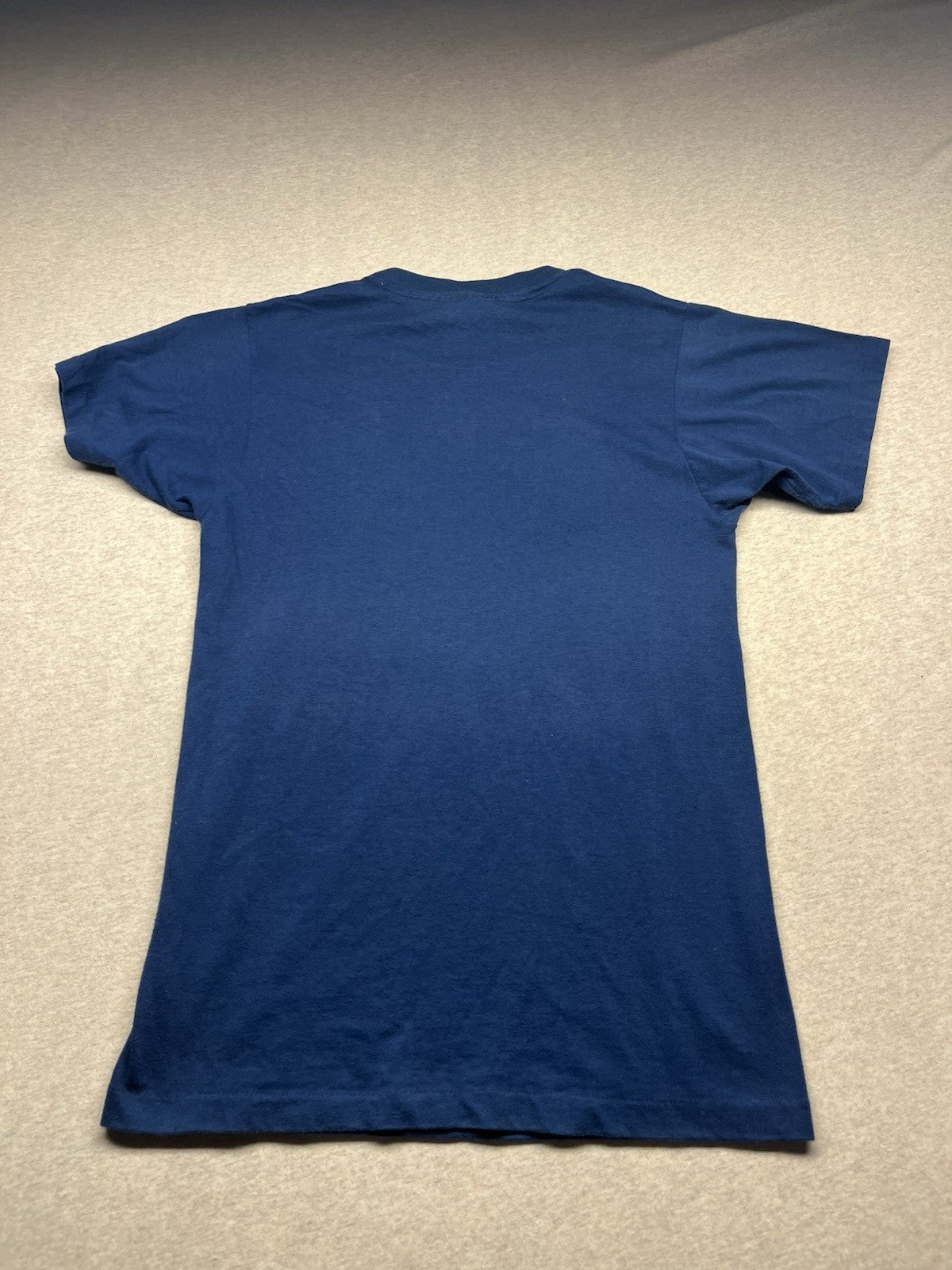 1980s Unisex Blue Knit S Sleeve Village Of East Davenport Tshirt
