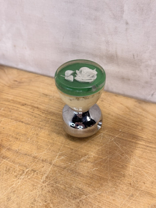 White Rose Gear Shift Knob Vtg #S-1545