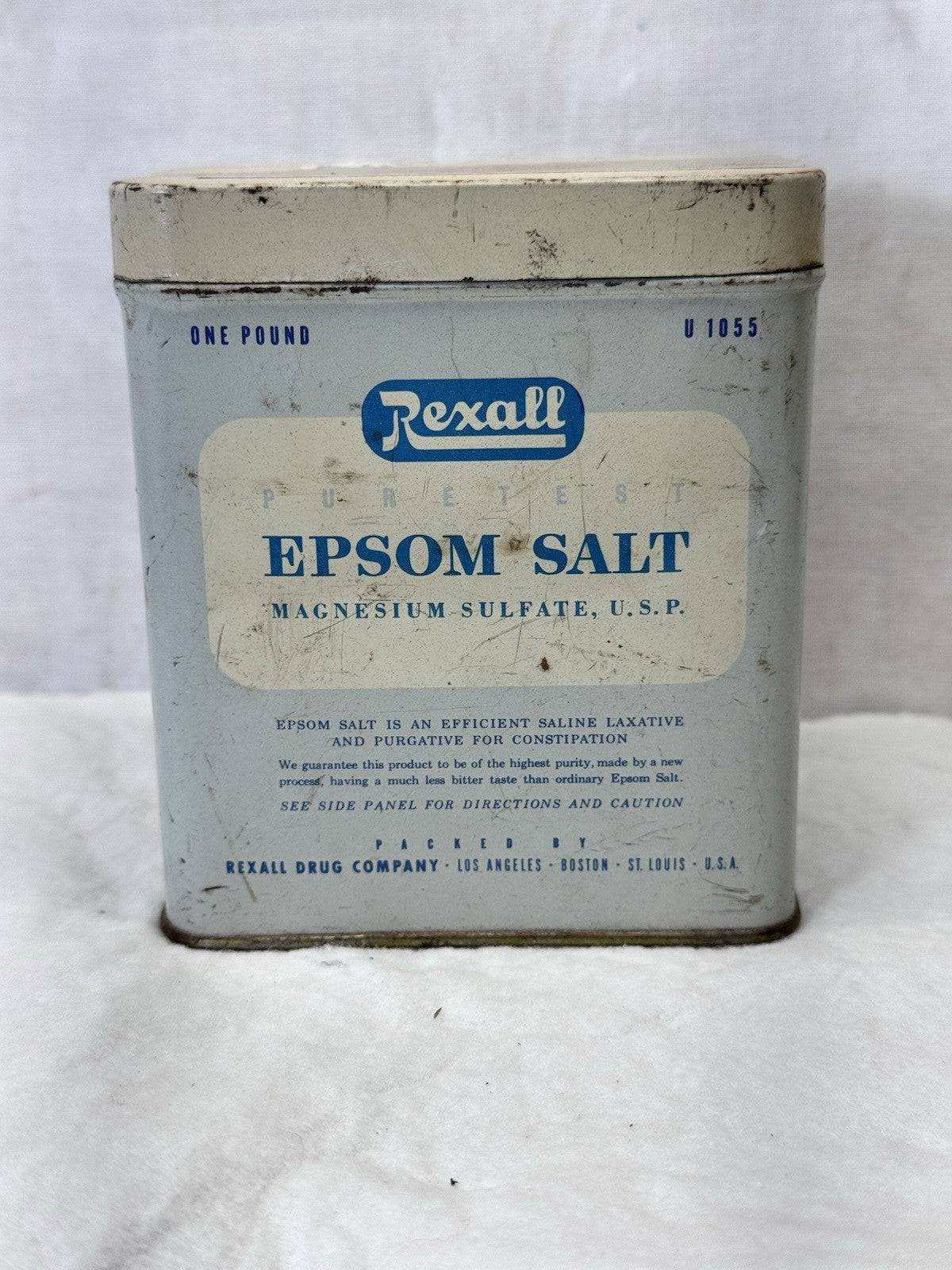 Rexall Epsom Salt Tin Vintage Empty #1910