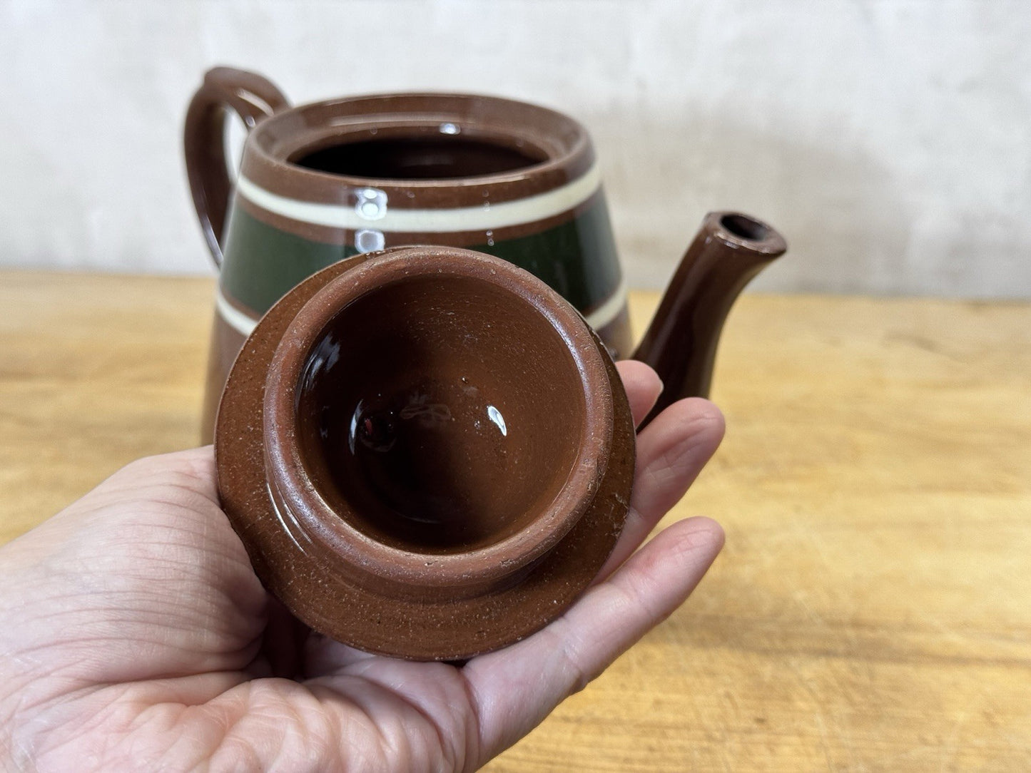 Vintage Brown Betty Ceramic Tea Pot  #S-1814
