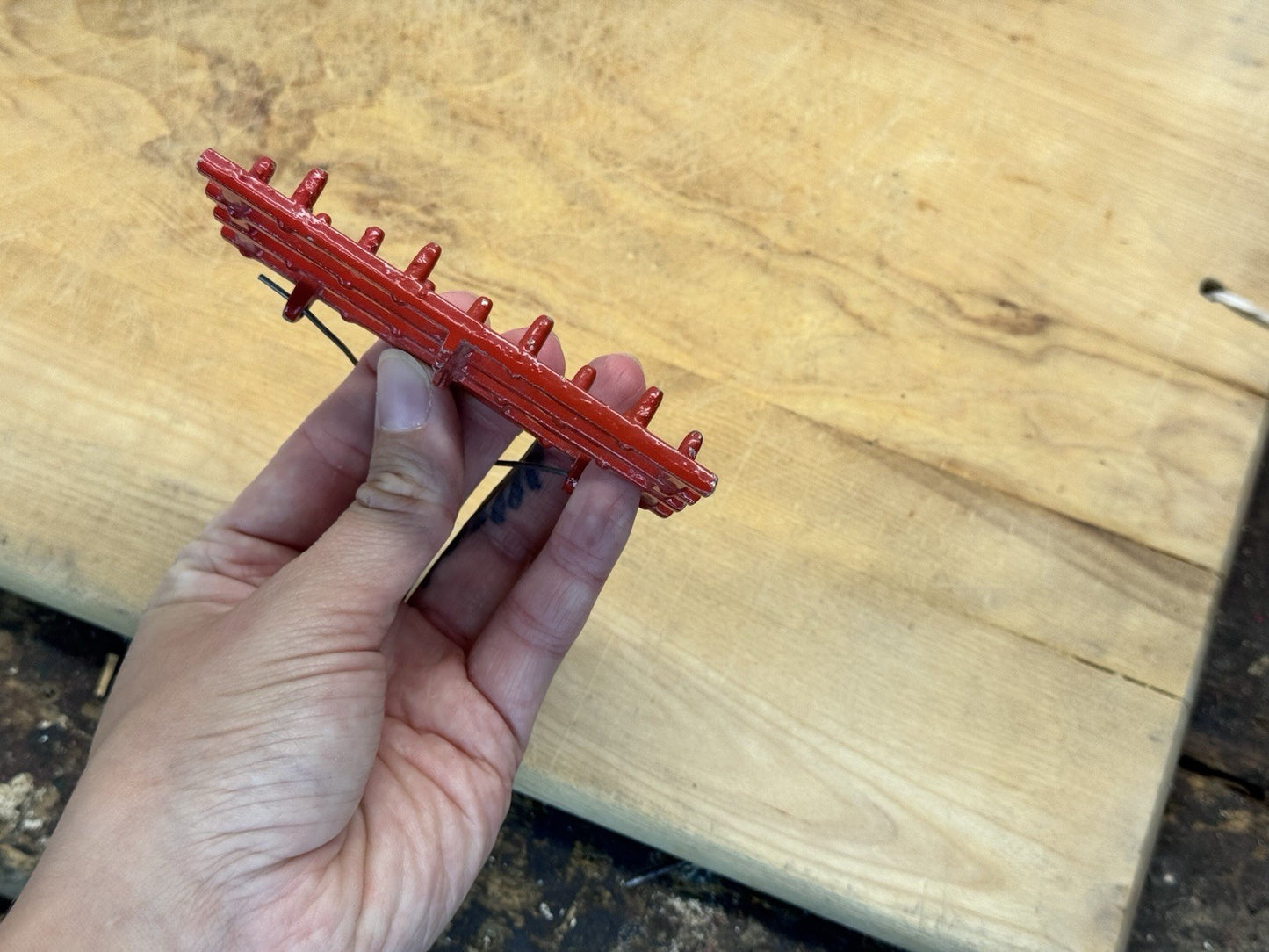 Vtg Red Tractor Toy Drag #S-1563