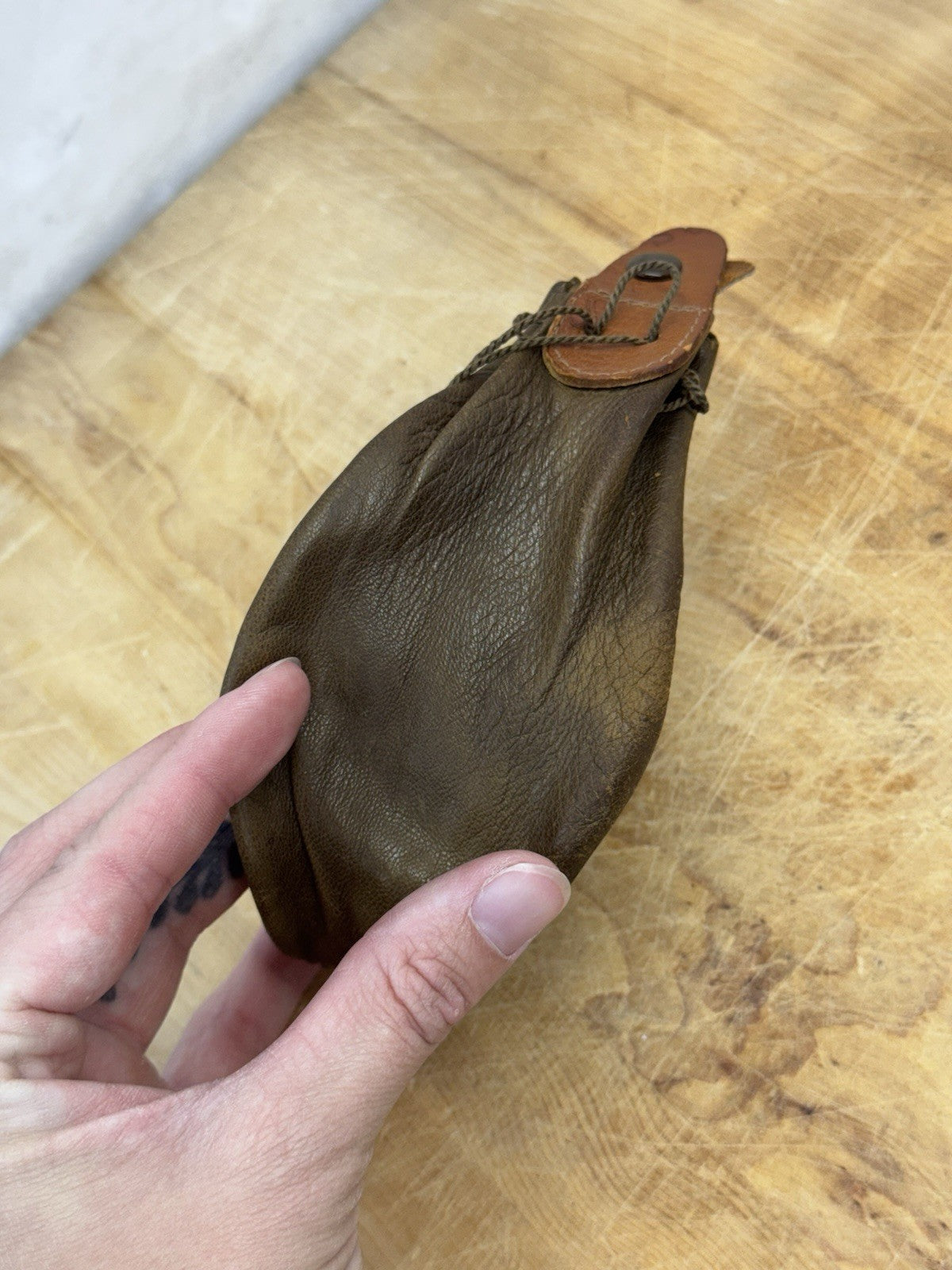 Leather Marble/Jack Pouch Antique #1394