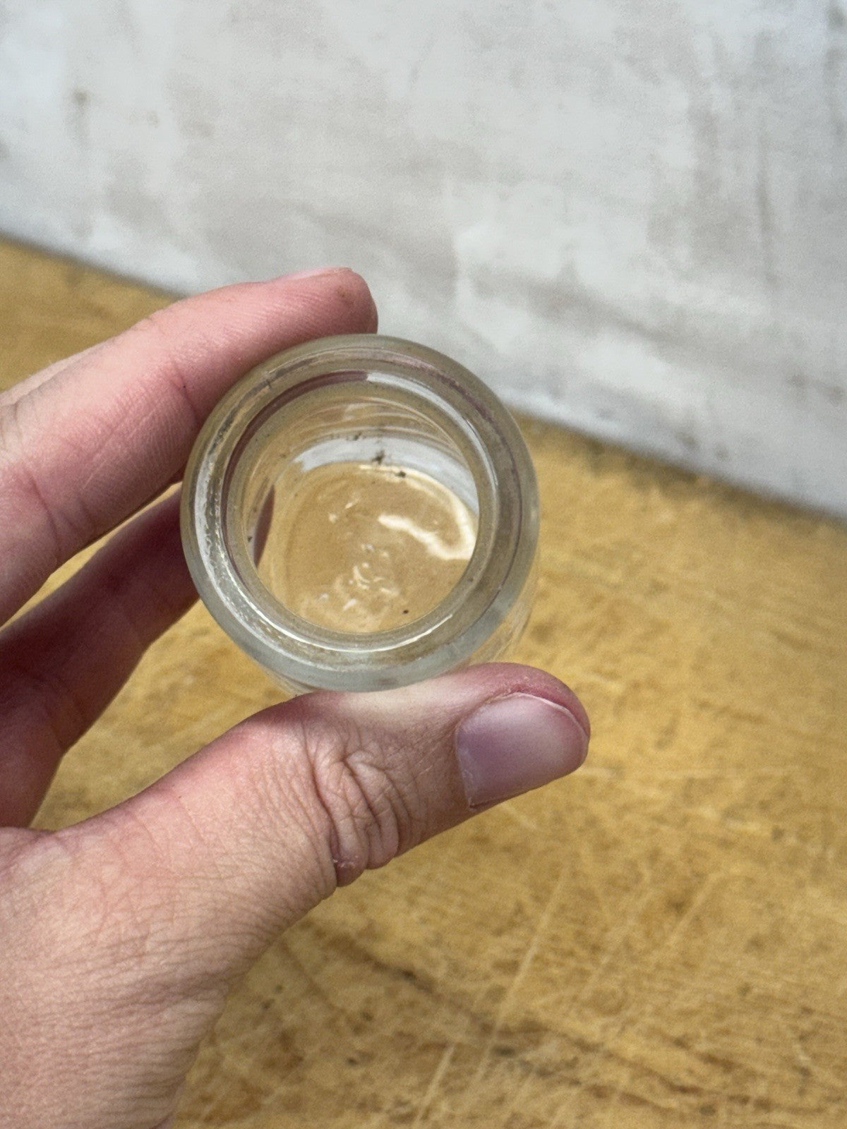 Mini Creamer Glass Clear Jar Vtg #S-1696