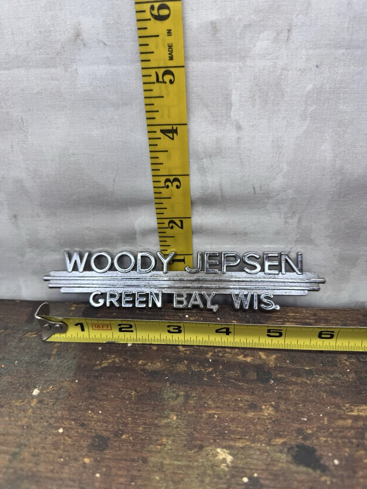 Woody Jepsen Green Bay Wisconsin Car Emblem Vintage #1257