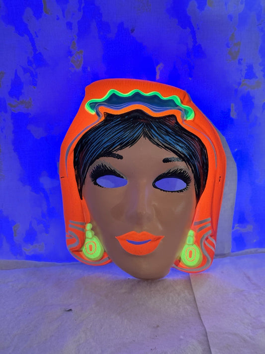 Vintage Glow Witch Halloween Mask #S-1968