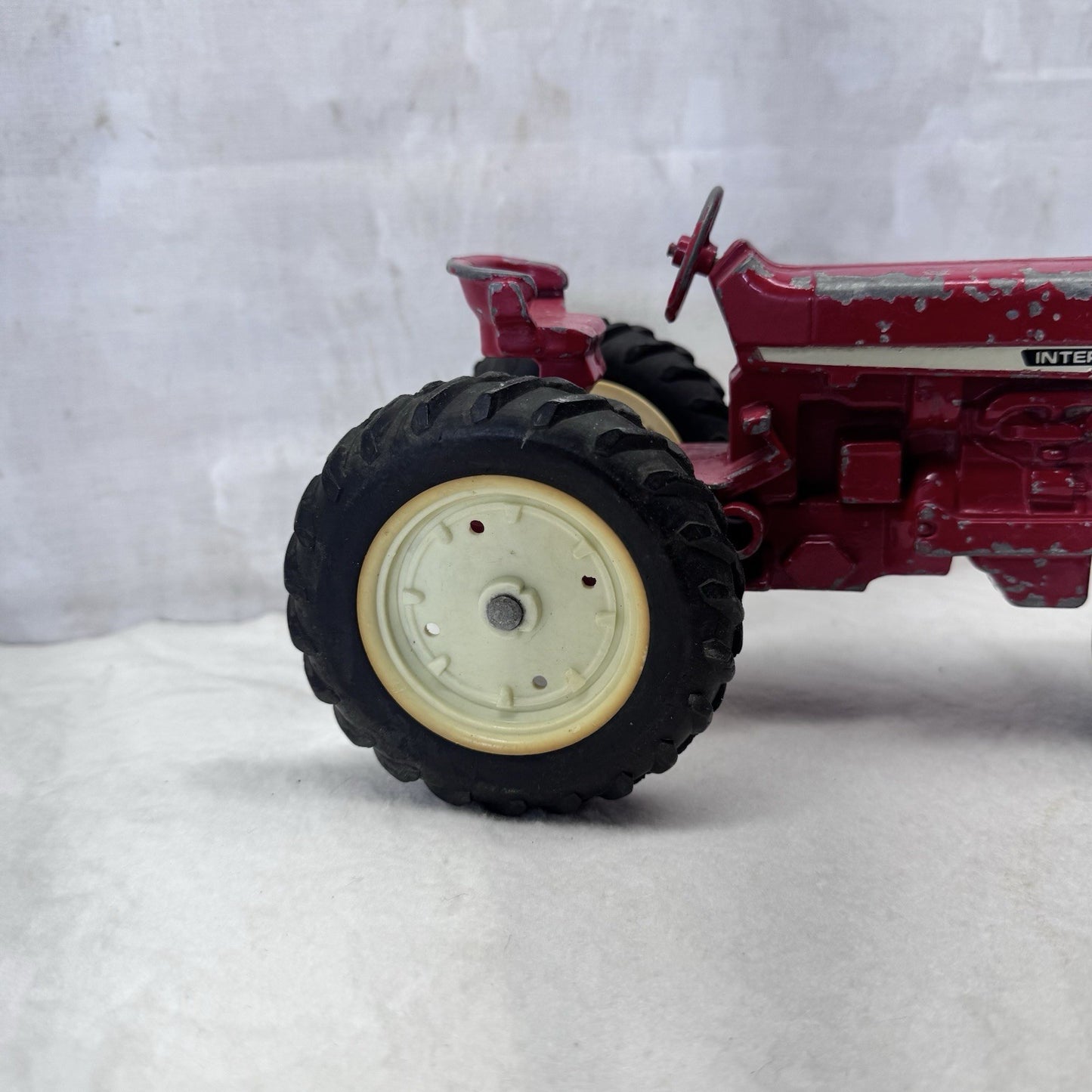 International Red Farm Tractor Metal Toy Vintage